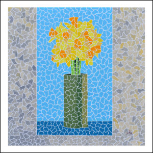 jonquilles a travers une fenetre