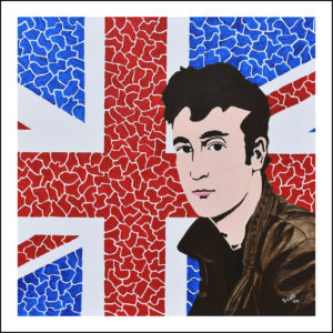 Un jeune John Lennon capture par Astrid Kirchherr 1960 Un jeune John Lennon capture par Astrid Kirchherr 1960 24” x 24” Acrylic on canvas – Sold